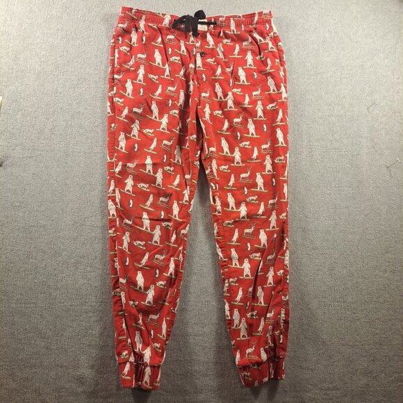 American Eagle Mens M Lounge Sleep Pants Red Polar Bear  Christmas Comfy Winter - Picture 3 of 8